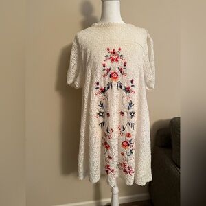 Altar'd State Womens Lined Lace Floral  Embroidered Dress Size Medium